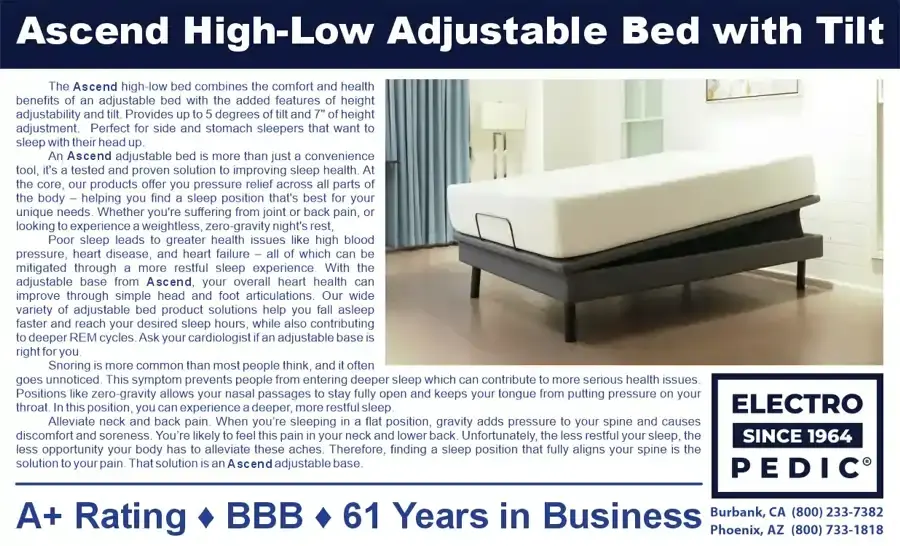 Ascend by Ergomotion Adjustable Bed fully reclined