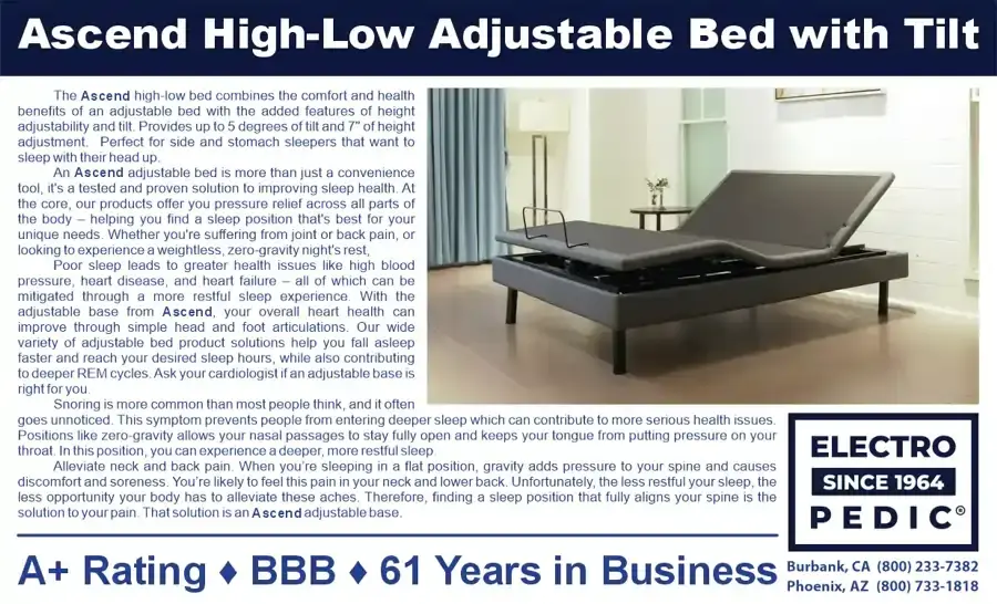 Ascend Hi Lo Bed side profile